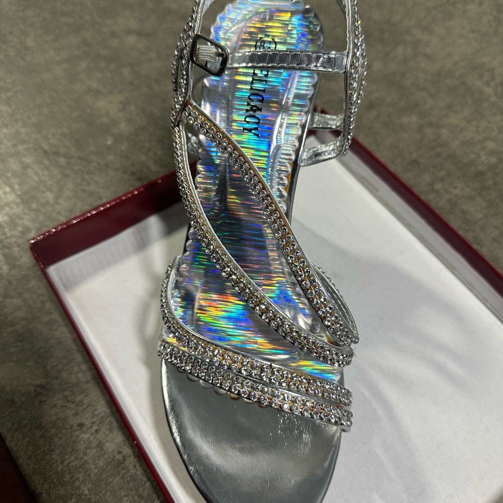Elegant Silver Strappy heels